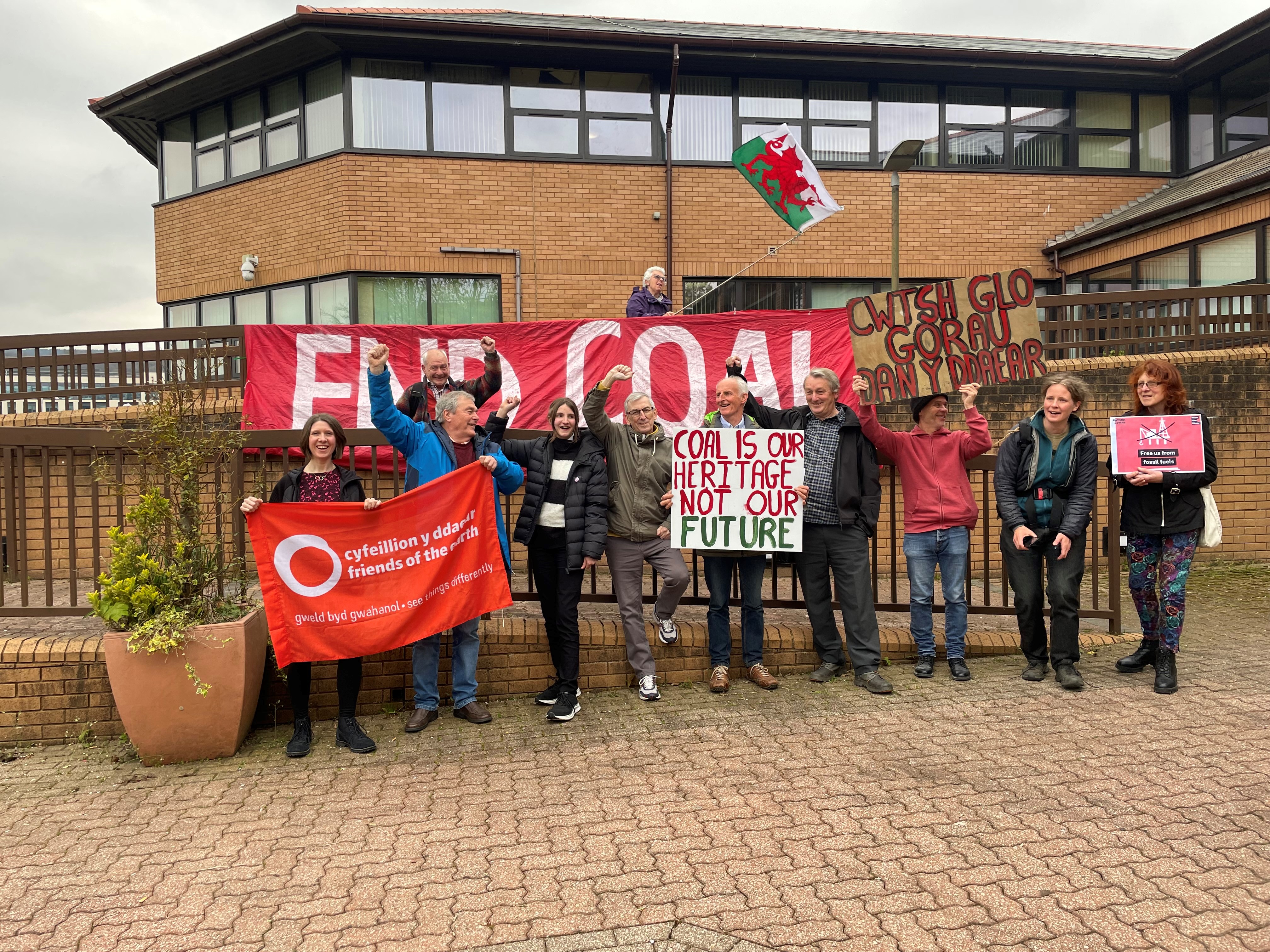 Rally against Ffos y Fran coal mine on 26 April 2023 (photo courtesy of Kirsty Luff)