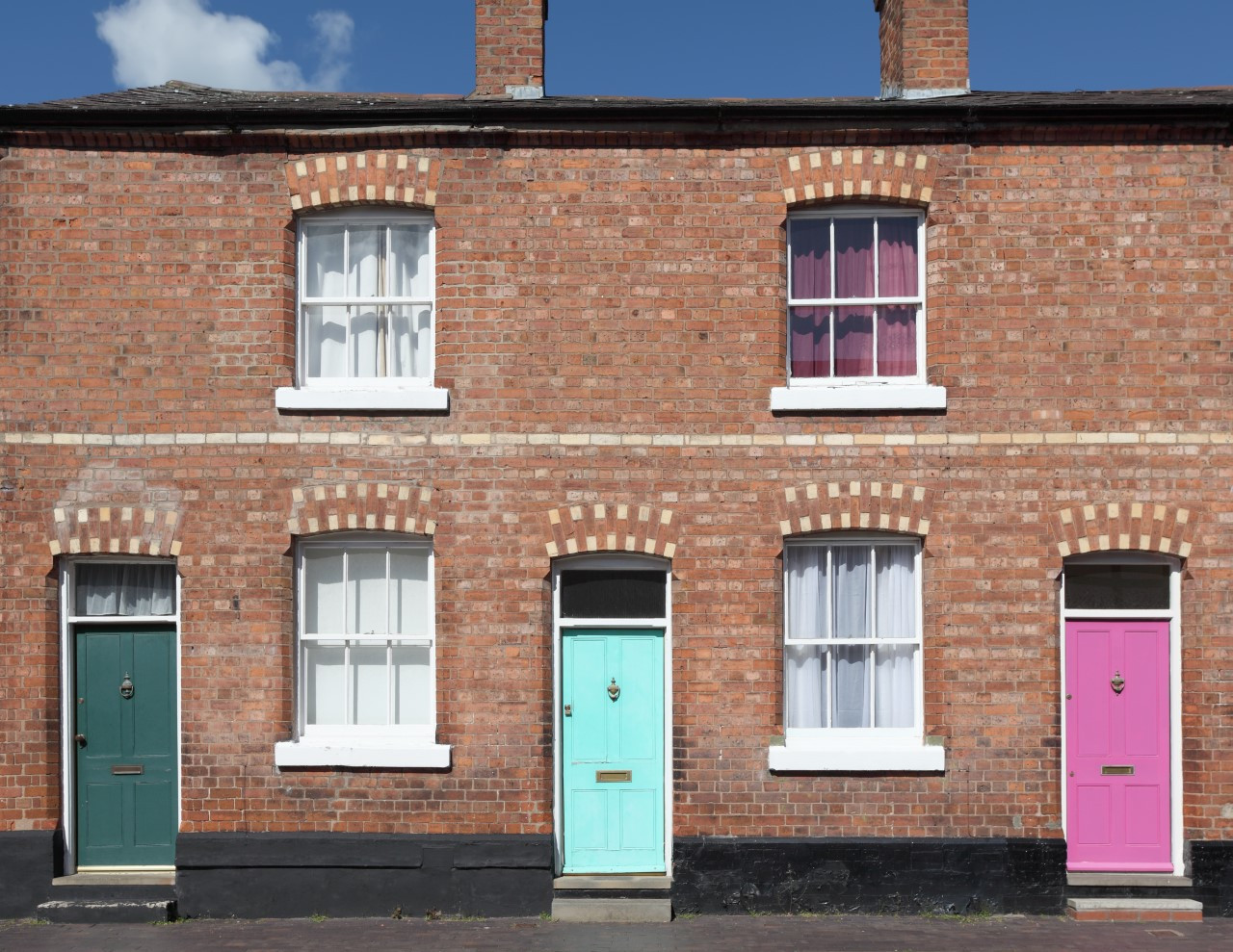 Terrace of brick houses