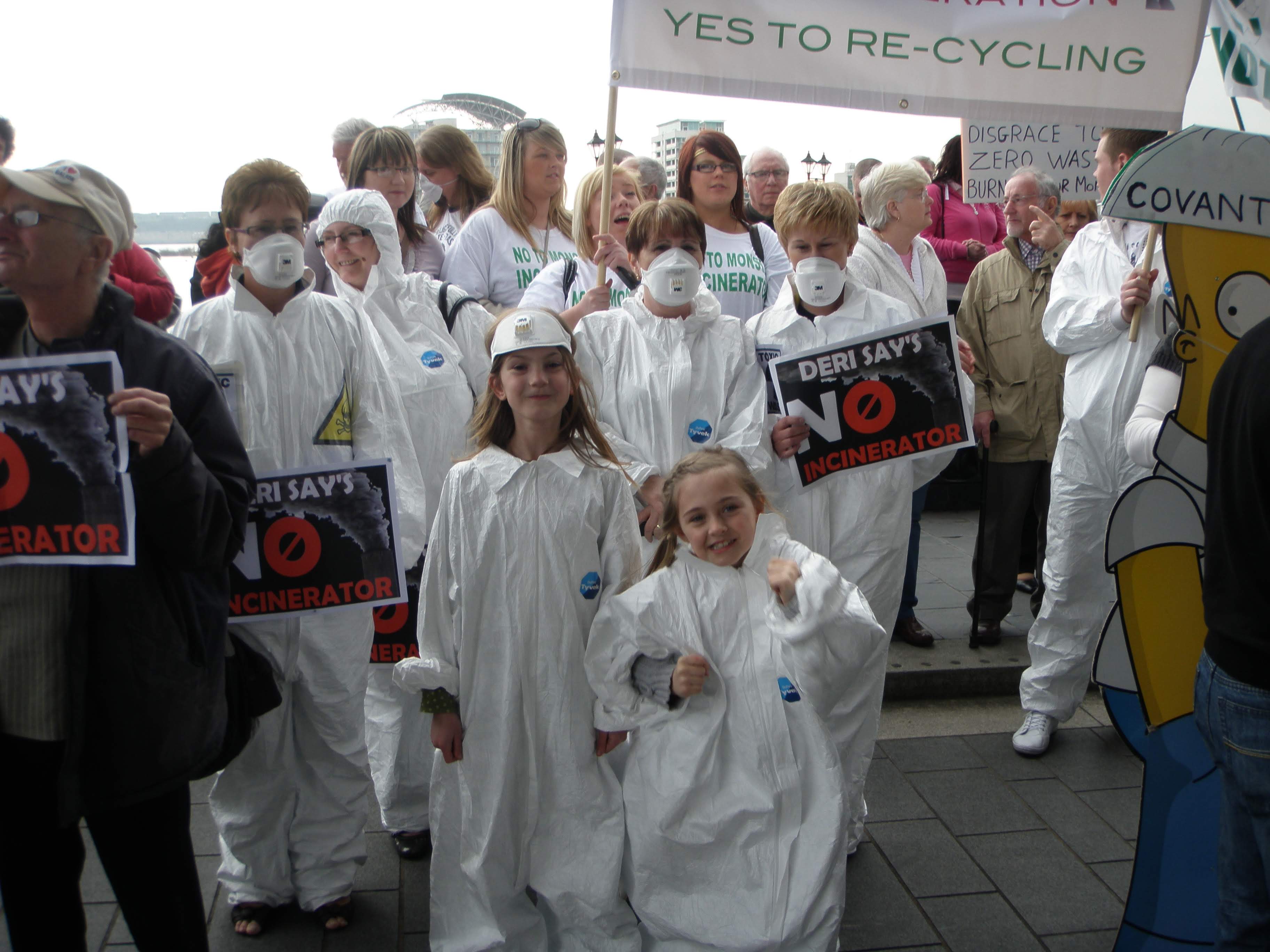 Community rallies against an incinerator being built.