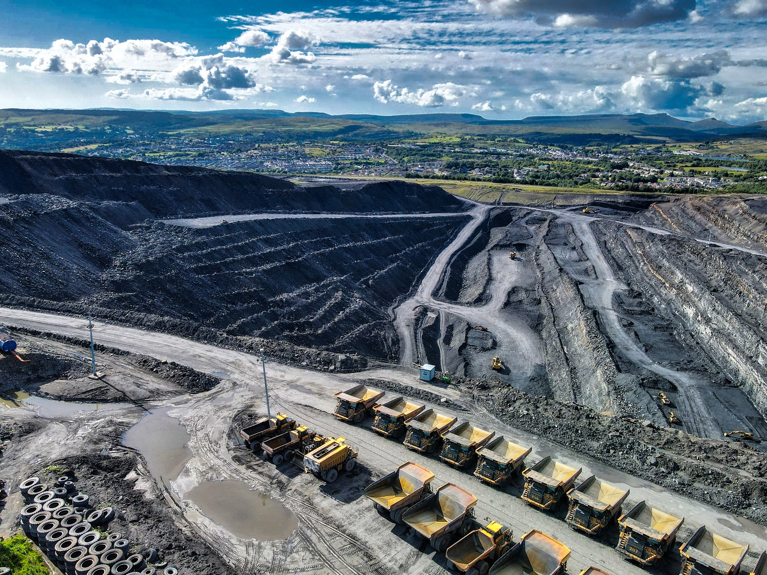 Aerial shot of Ffos y Fran coal mine