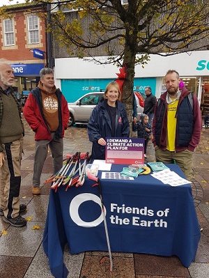 Pontypridd Friends of the Earth at a stand in town