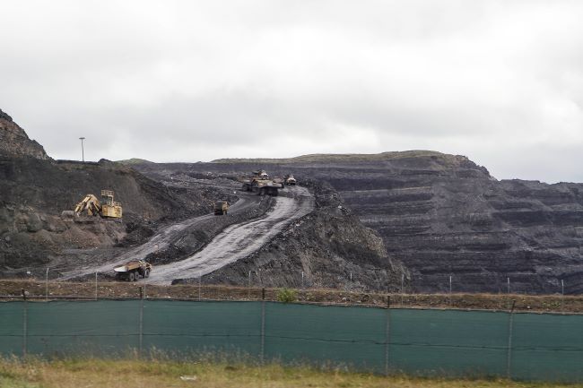 Ffos-y-fran open cast mine in the north east of Merthyr Tydfil