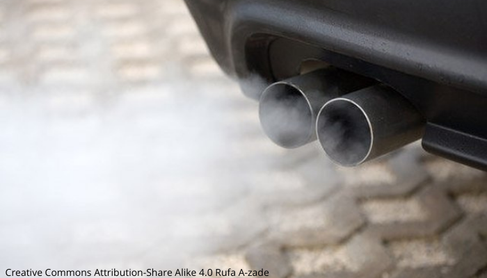 Picture of exhaust pipe with fumes coming out