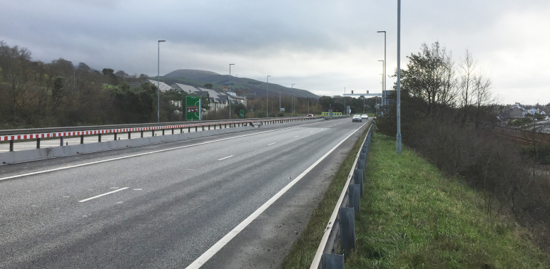 Junctions 14-16 of the A55 at Llanfairfechan