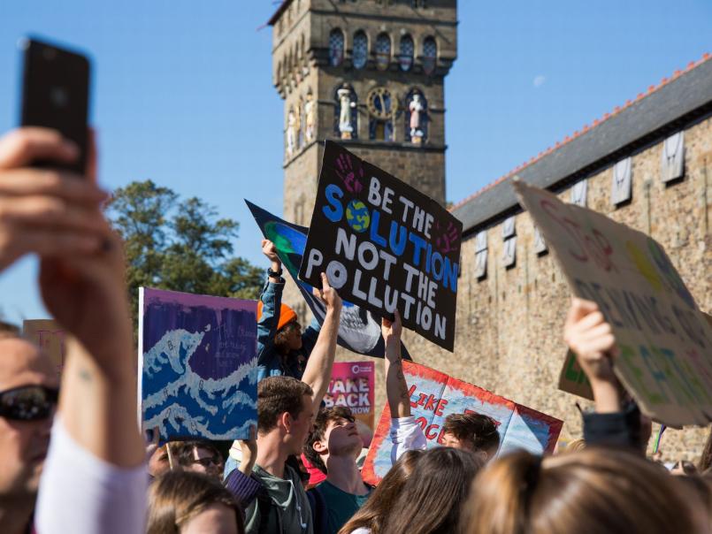 photo of climate protest in Cardiff