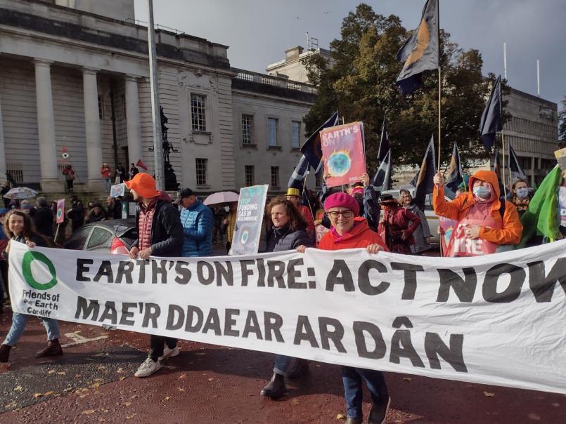 Climate rally in Cardiff