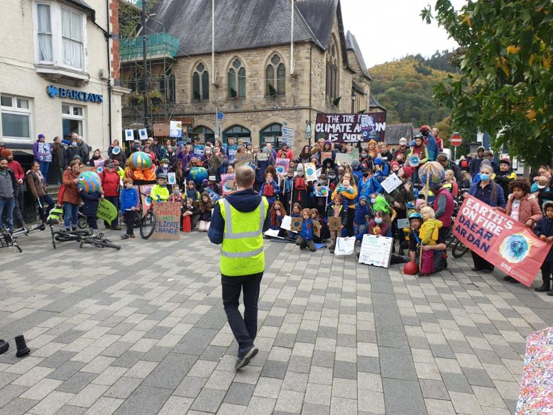 Climate rally in Llangollen