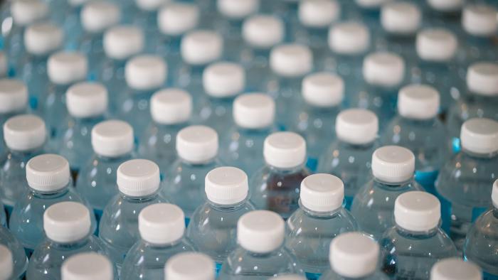 Rows of plastic bottles
